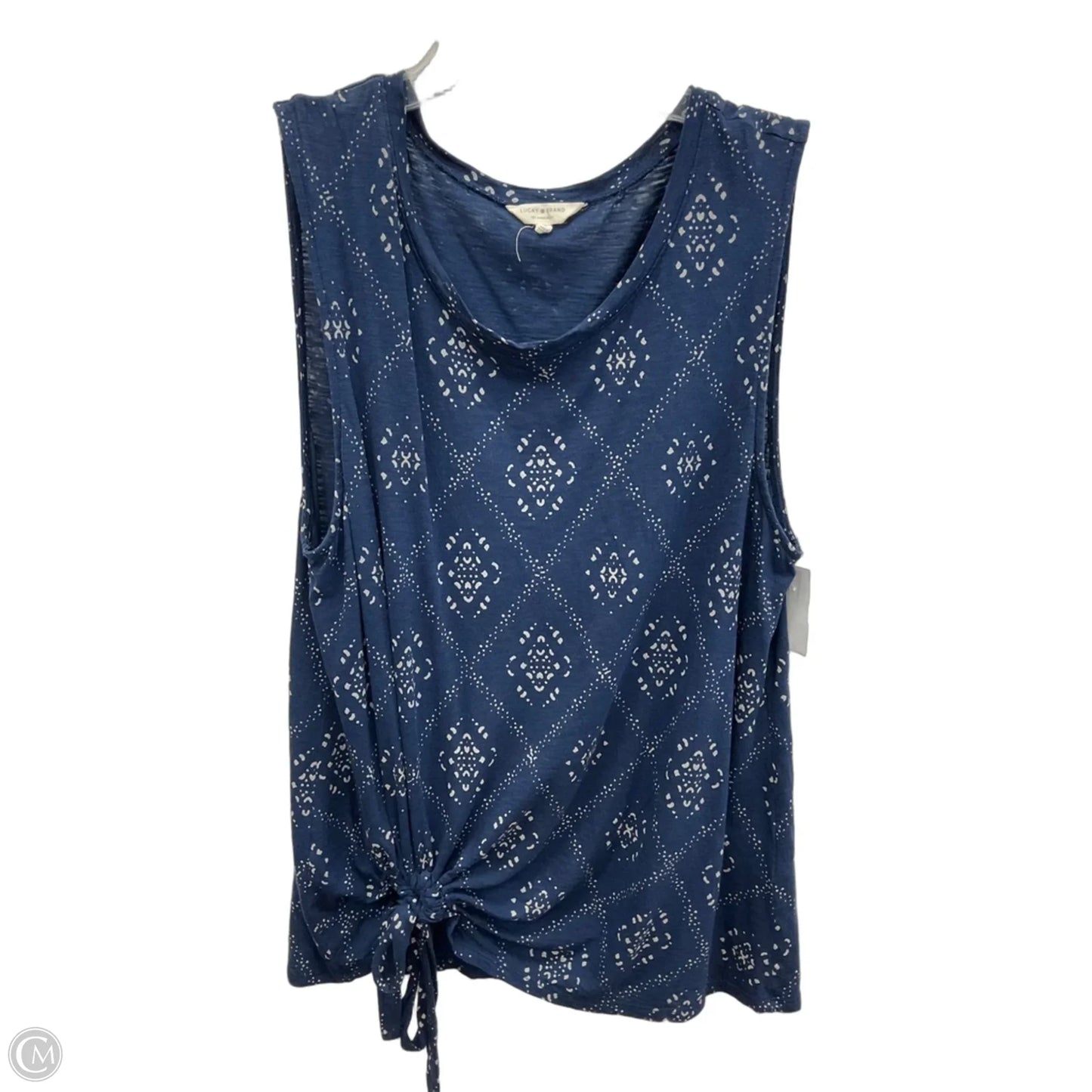 Top Sleeveless By Lucky Brand In Blue & White, Size: M