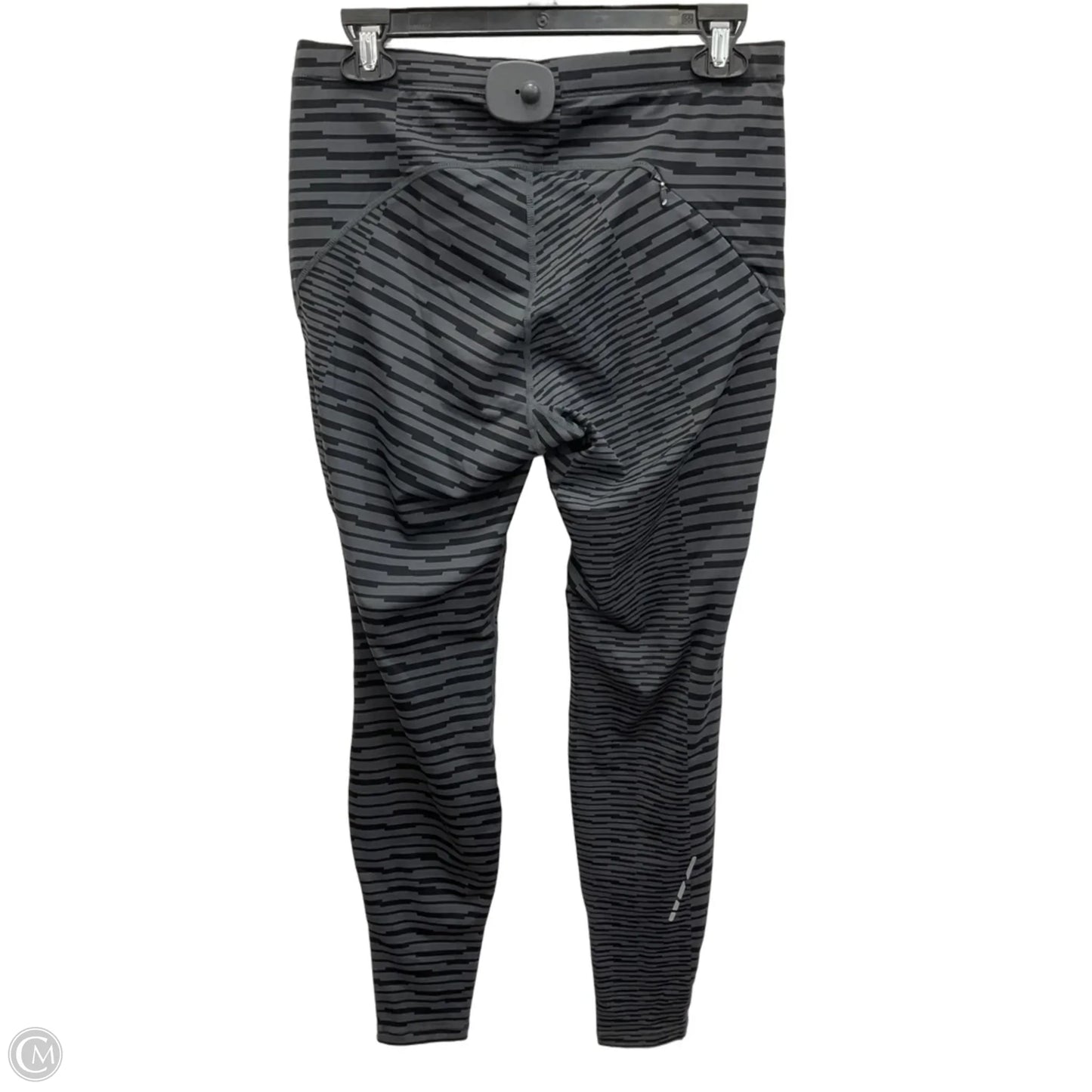 Athletic Leggings By Asics In Black & Grey, Size: L