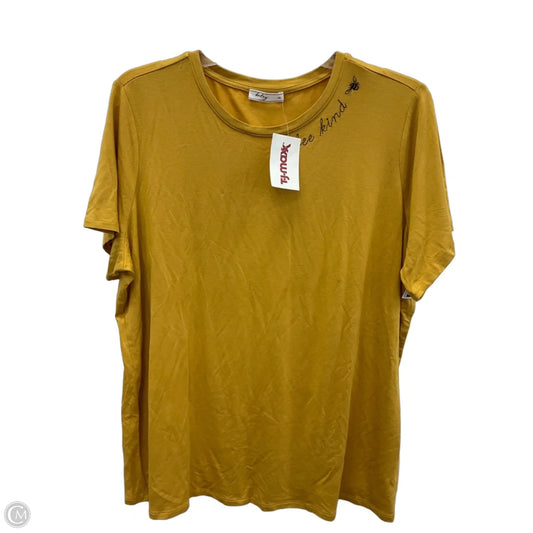 Top Short Sleeve Basic By Cmf In Yellow, Size: 1x