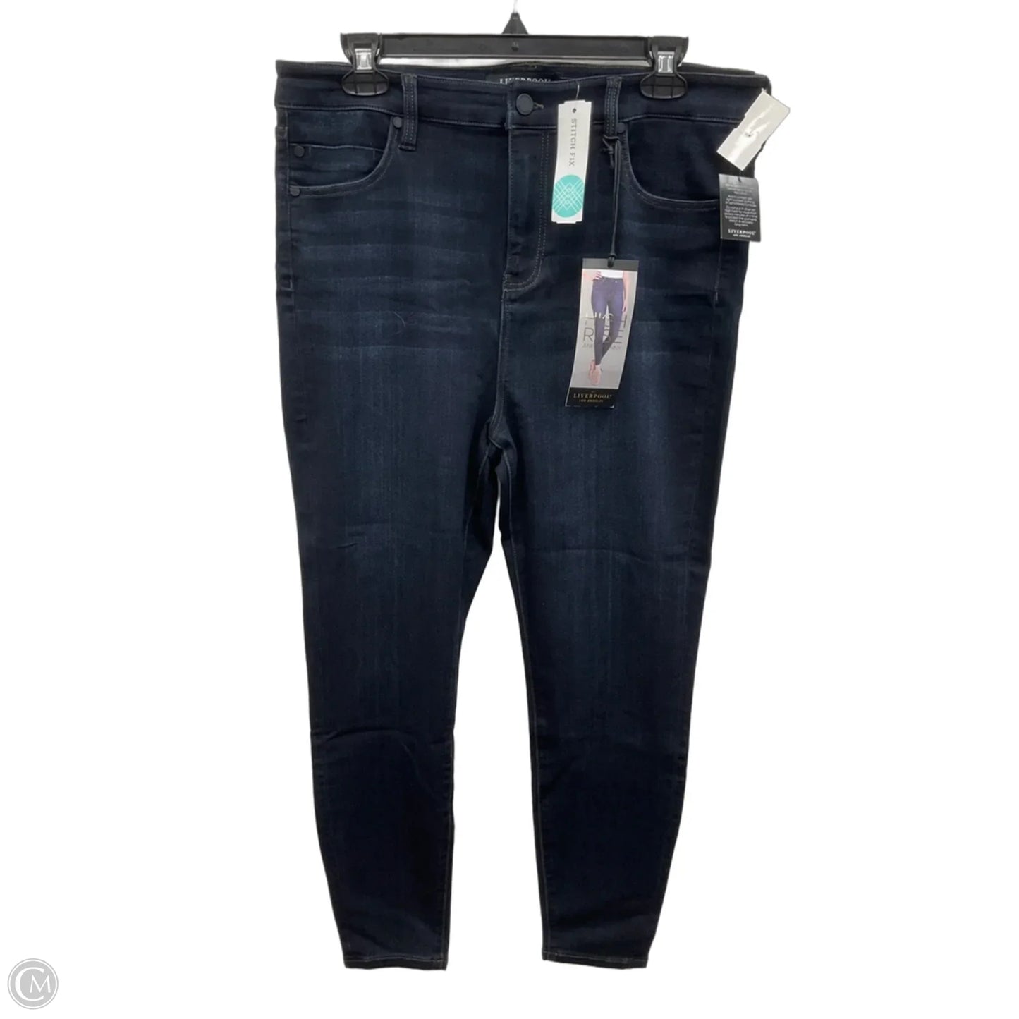 Jeans Skinny By Liverpool In Blue Denim, Size: 14p