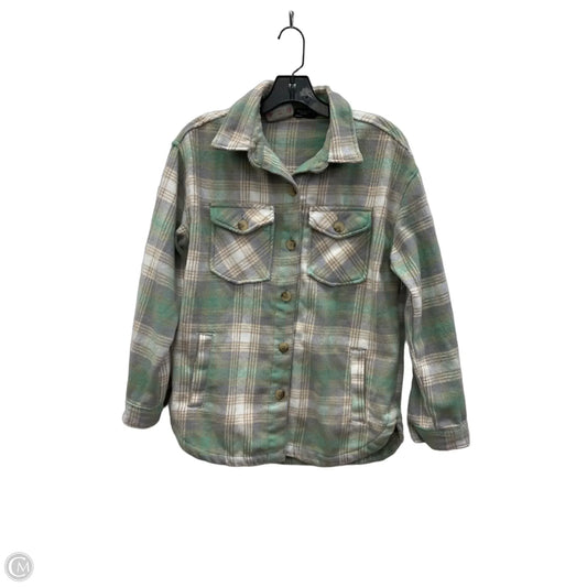 Jacket Shirt By Members Mark In Blue & Green, Size: S