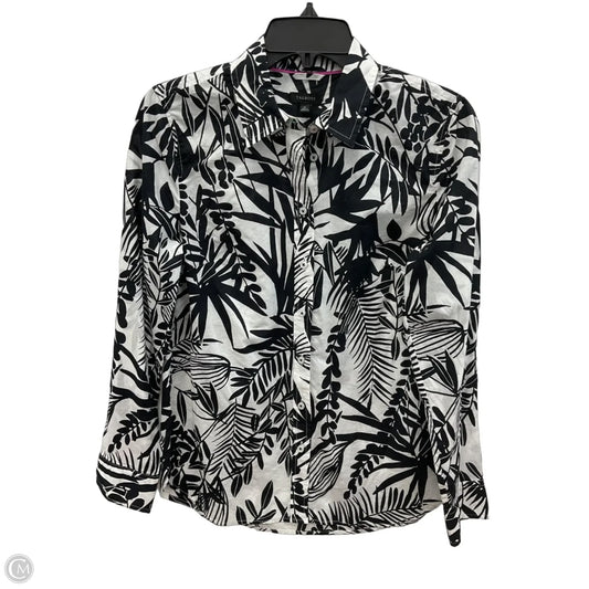 Blouse Long Sleeve By Talbots In Black & White, Size: Xs