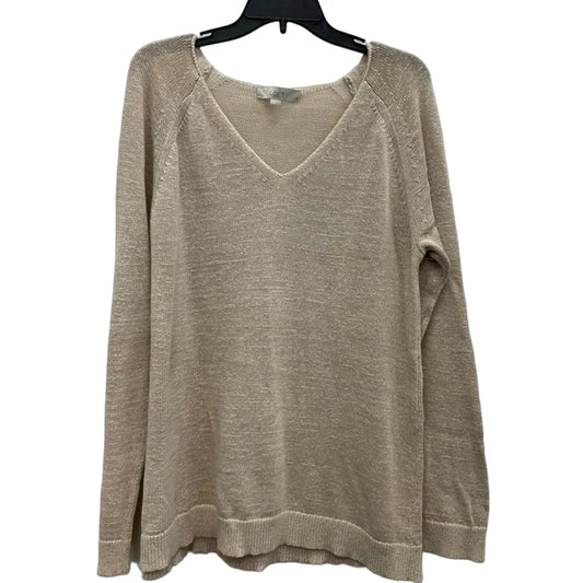 Top Long Sleeve By Loft In Tan, Size: Xl