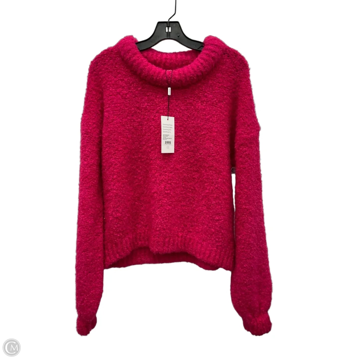 Sweater By Something Navy In Pink, Size: M