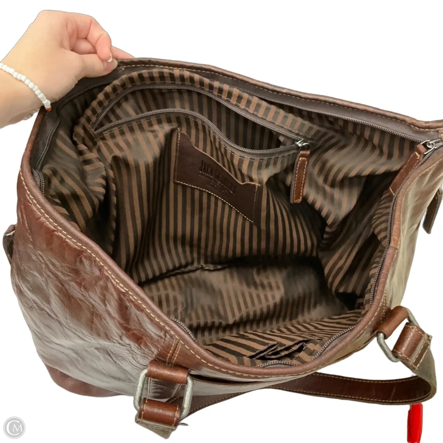 Handbag Leather By Cma, Size: Medium