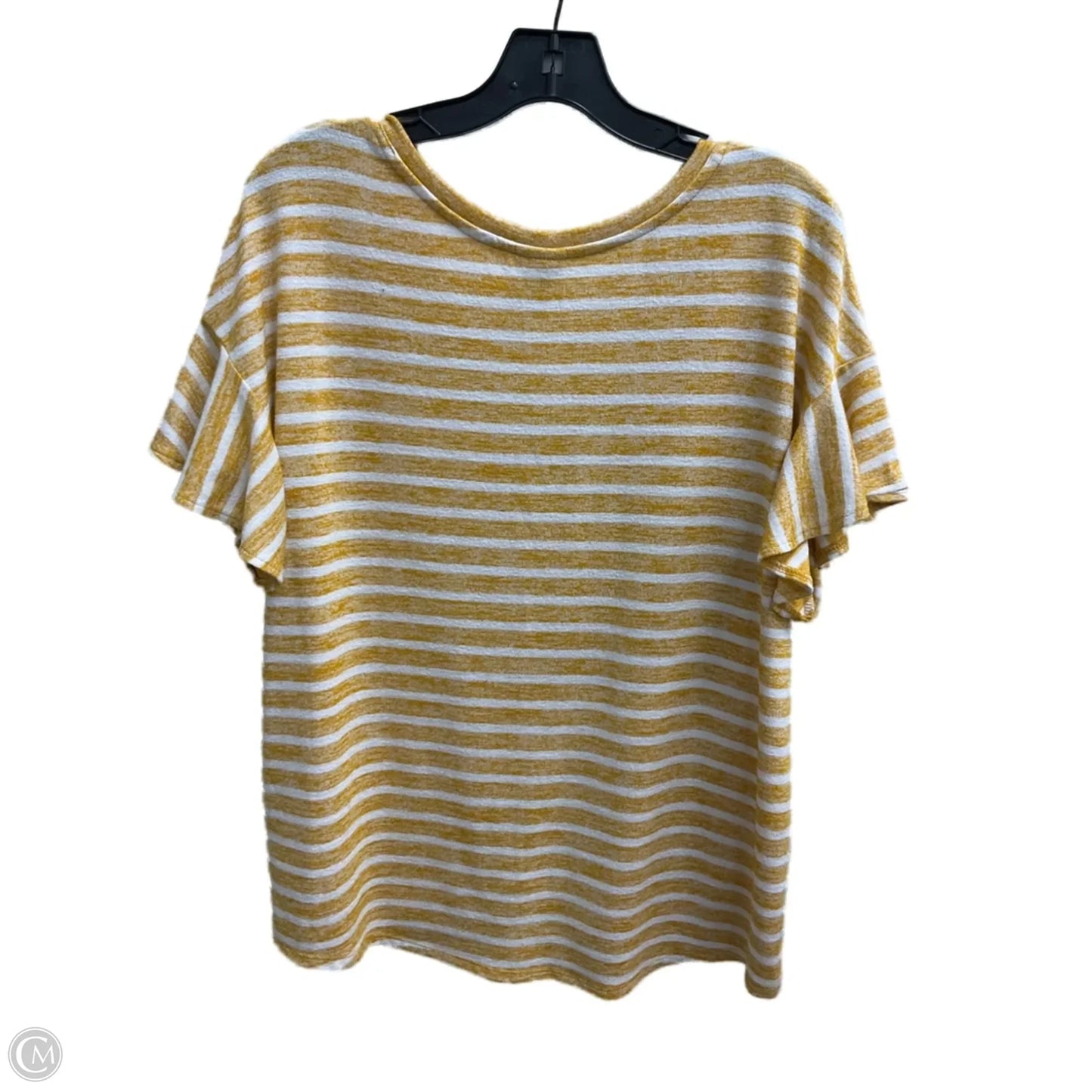 Top Short Sleeve By A New Day In White & Yellow, Size: L