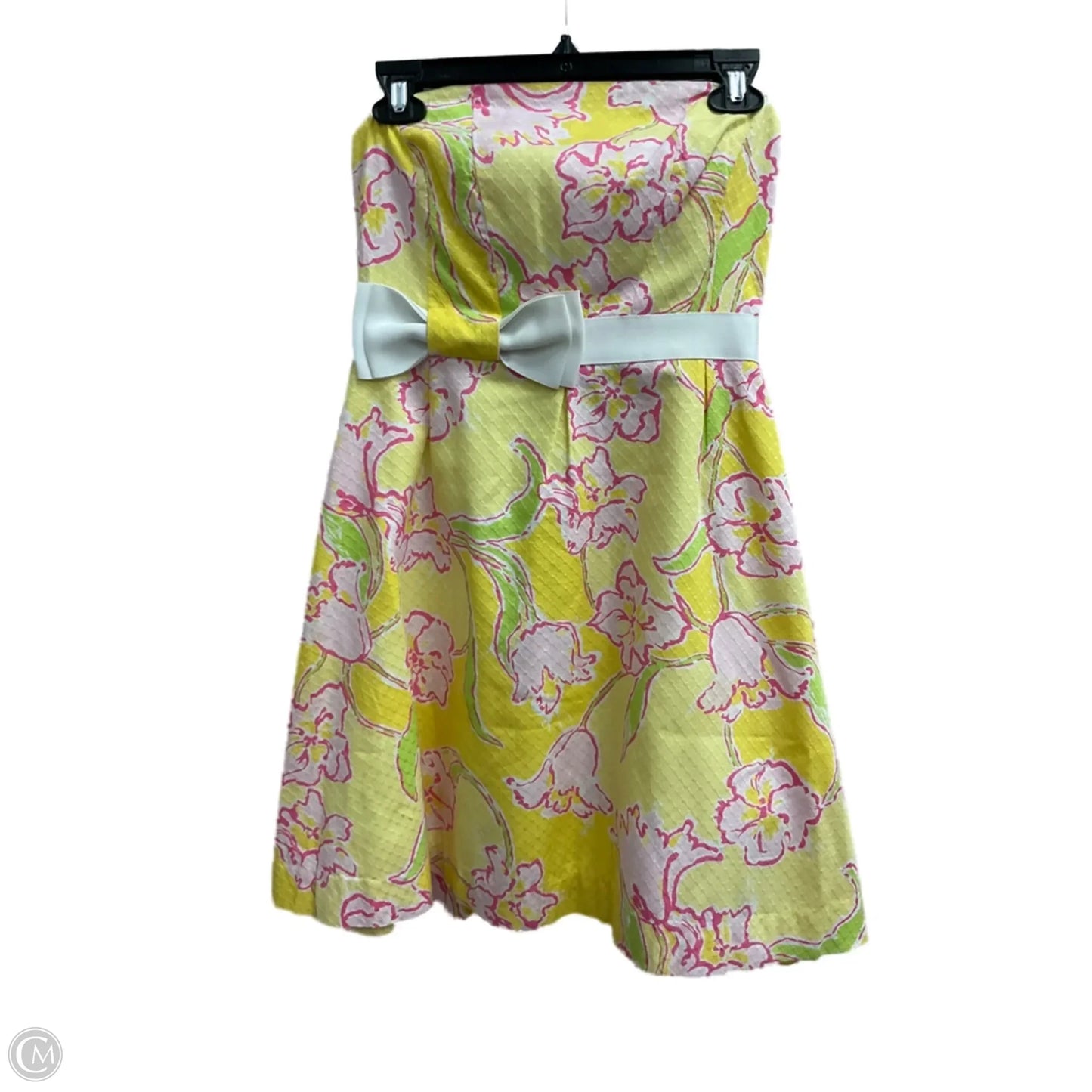 Dress Designer By Lilly Pulitzer In Pink & Yellow, Size: 4