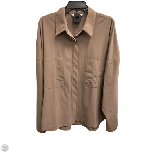 Blouse Long Sleeve By Flx In Brown, Size: Xl