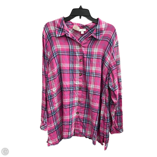 Blouse Long Sleeve By J. Jill In Pink, Size: 2x
