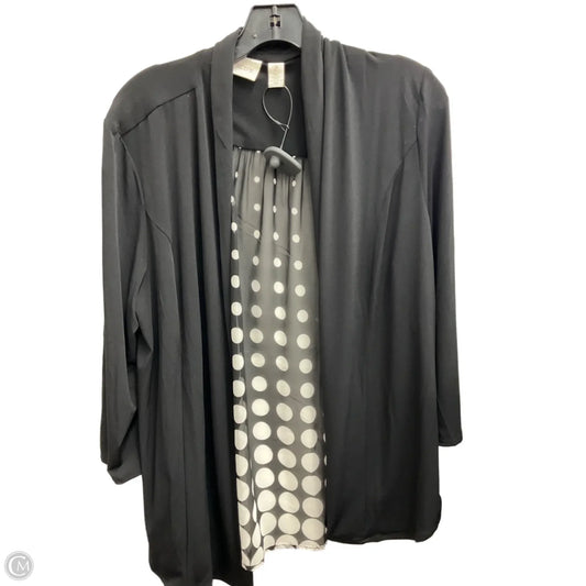 Cardigan By Chicos In Black & White, Size: L