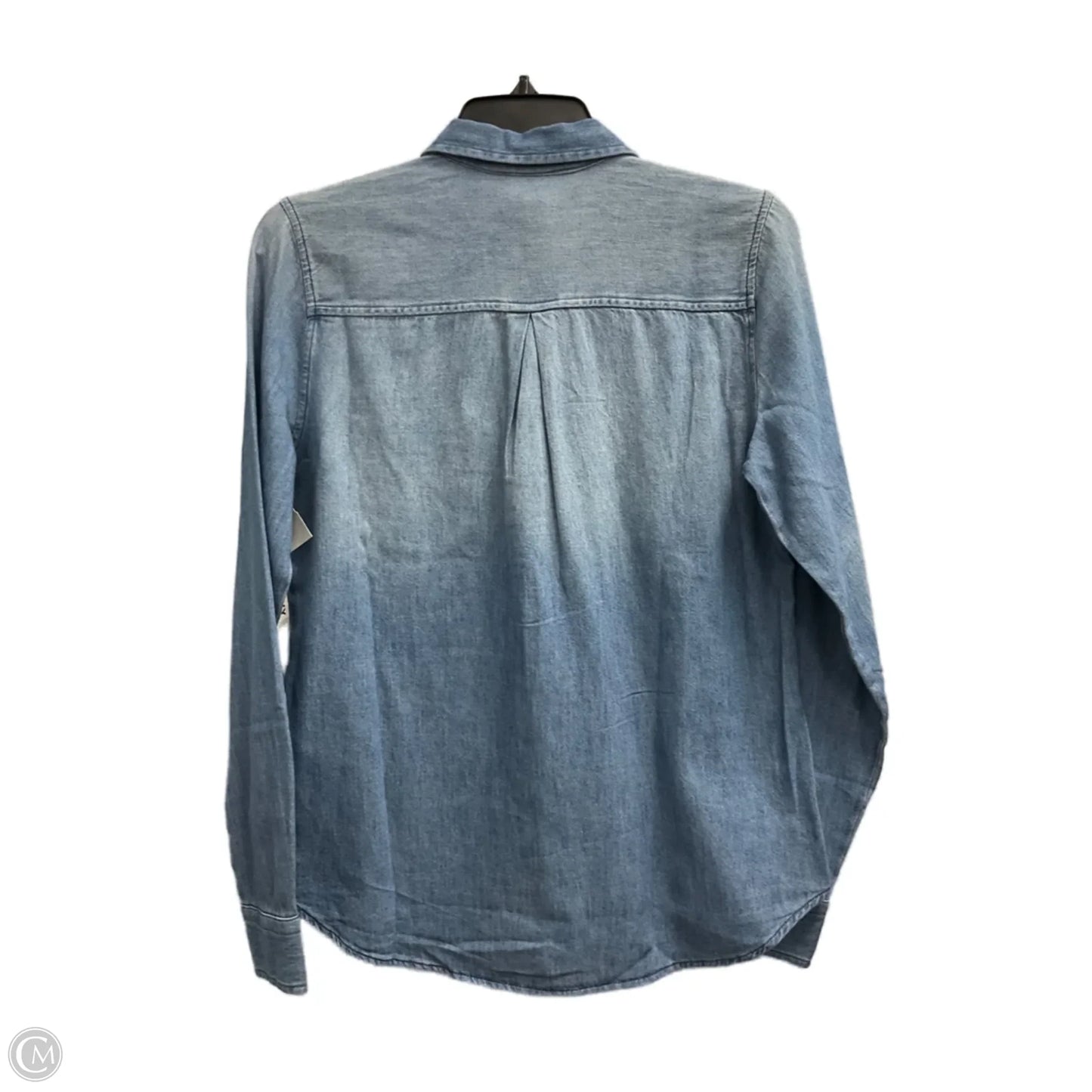Blouse Long Sleeve By Old Navy In Blue Denim, Size: Xs
