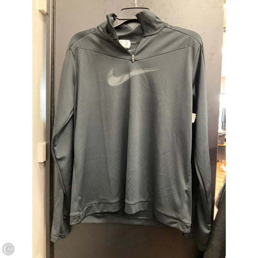 Athletic Top Long Sleeve Collar By Nike Apparel In Black, Size: L