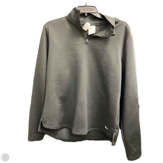 Athletic Top Long Sleeve Collar By Nike Apparel In Black, Size: L