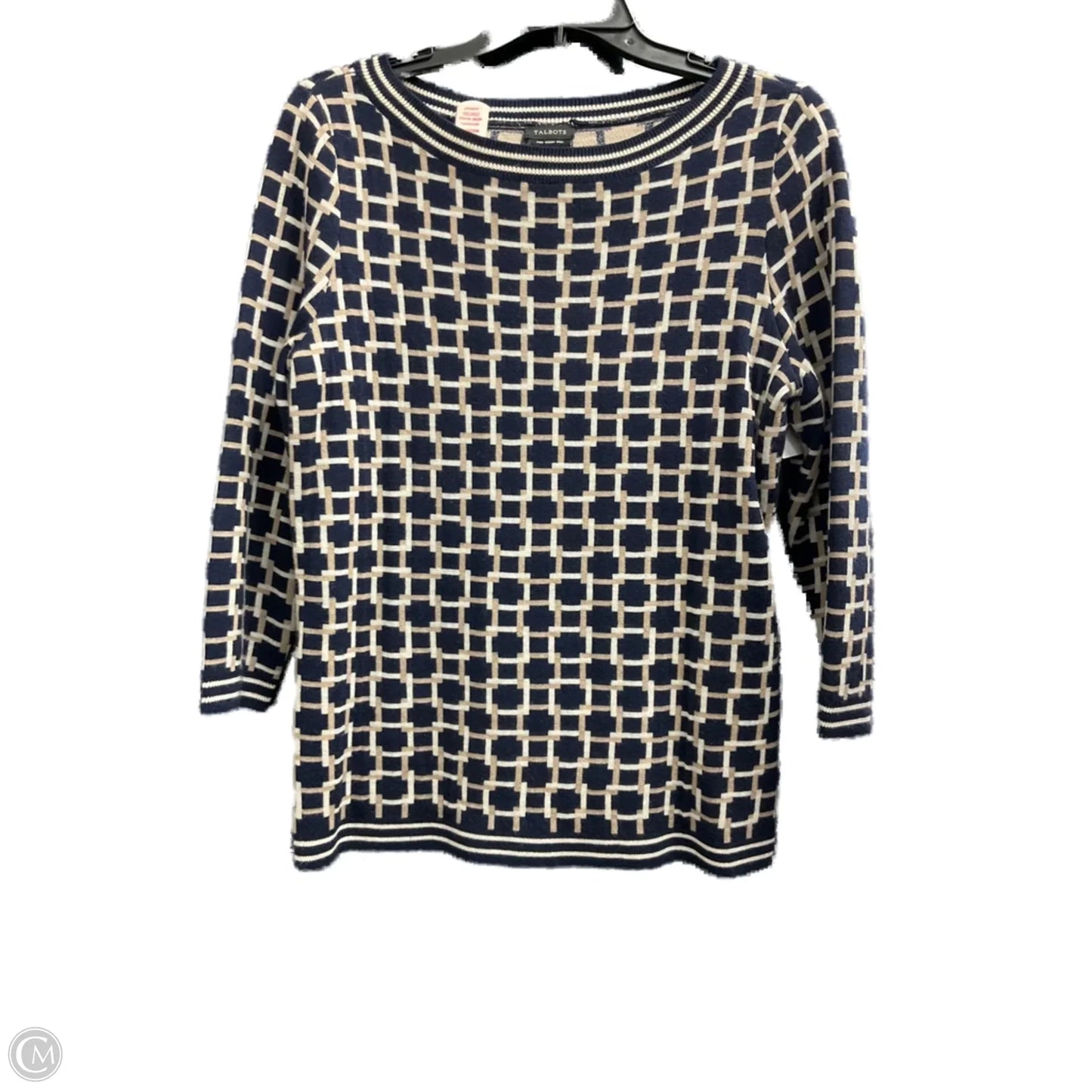 Sweater By Talbots In Blue & Brown, Size: M