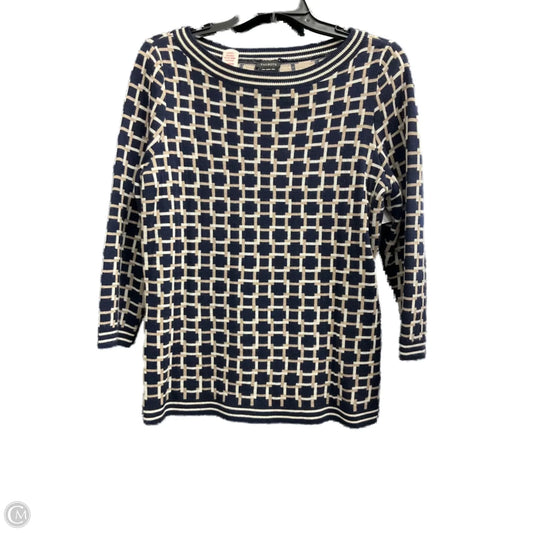Sweater By Talbots In Blue & Brown, Size: M