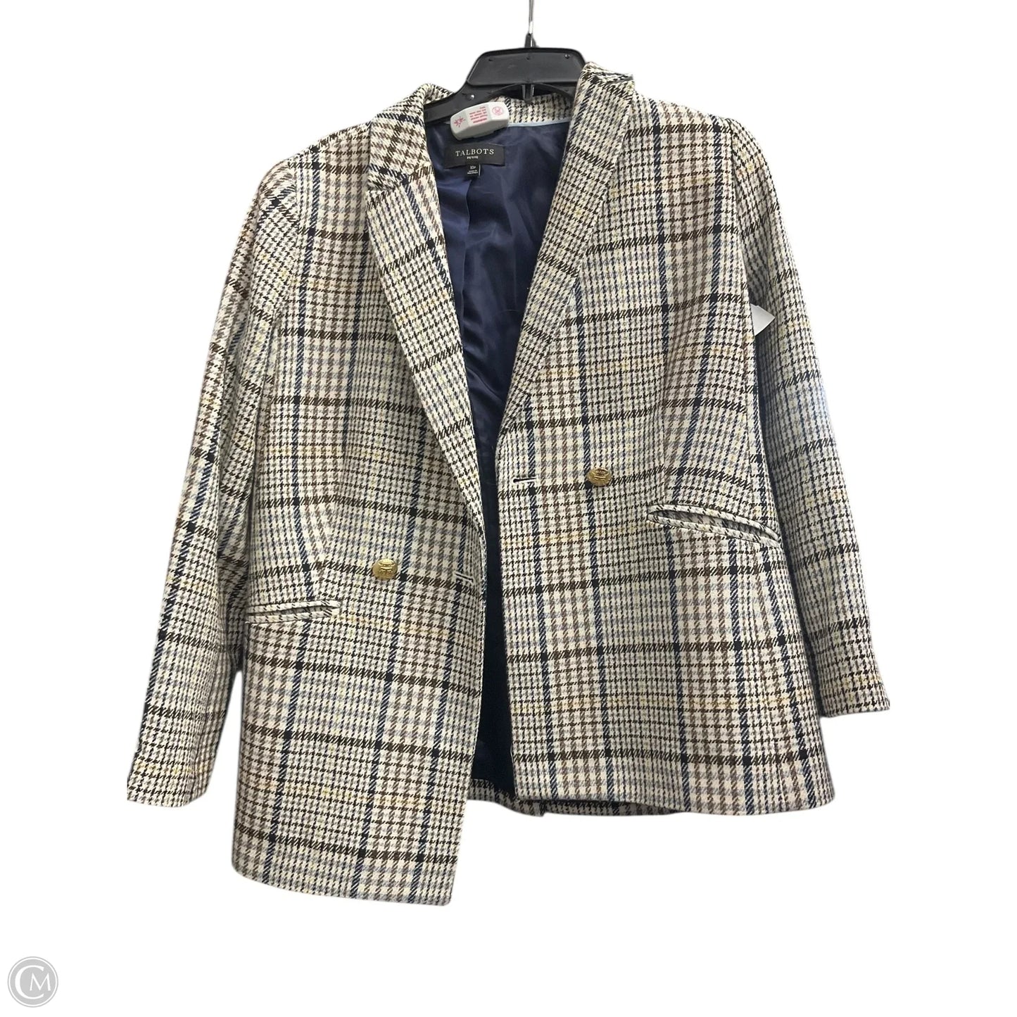 Blazer By Talbots In Blue & Brown, Size: 10p