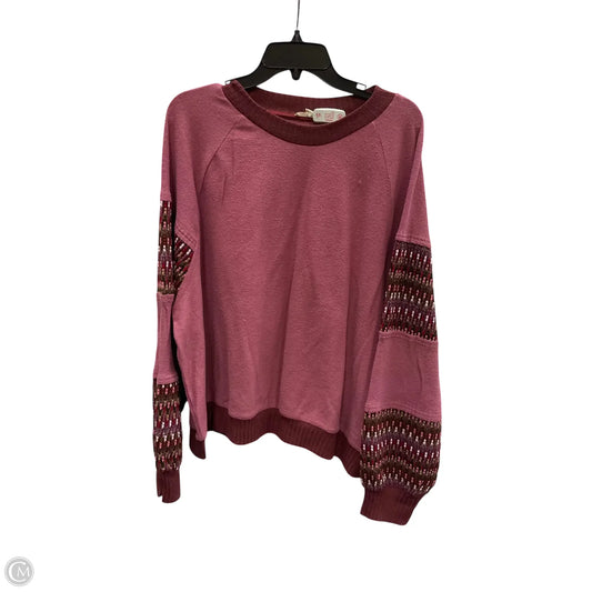 Sweater By Easel In Pink & Purple, Size: 1x