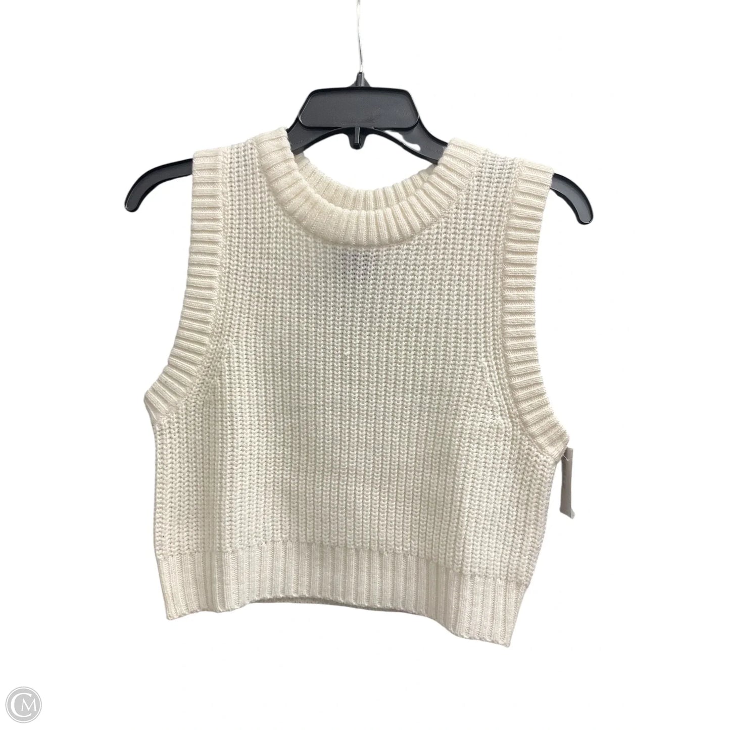 Vest Sweater By Divided In White, Size: S