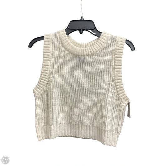 Vest Sweater By Divided In White, Size: S