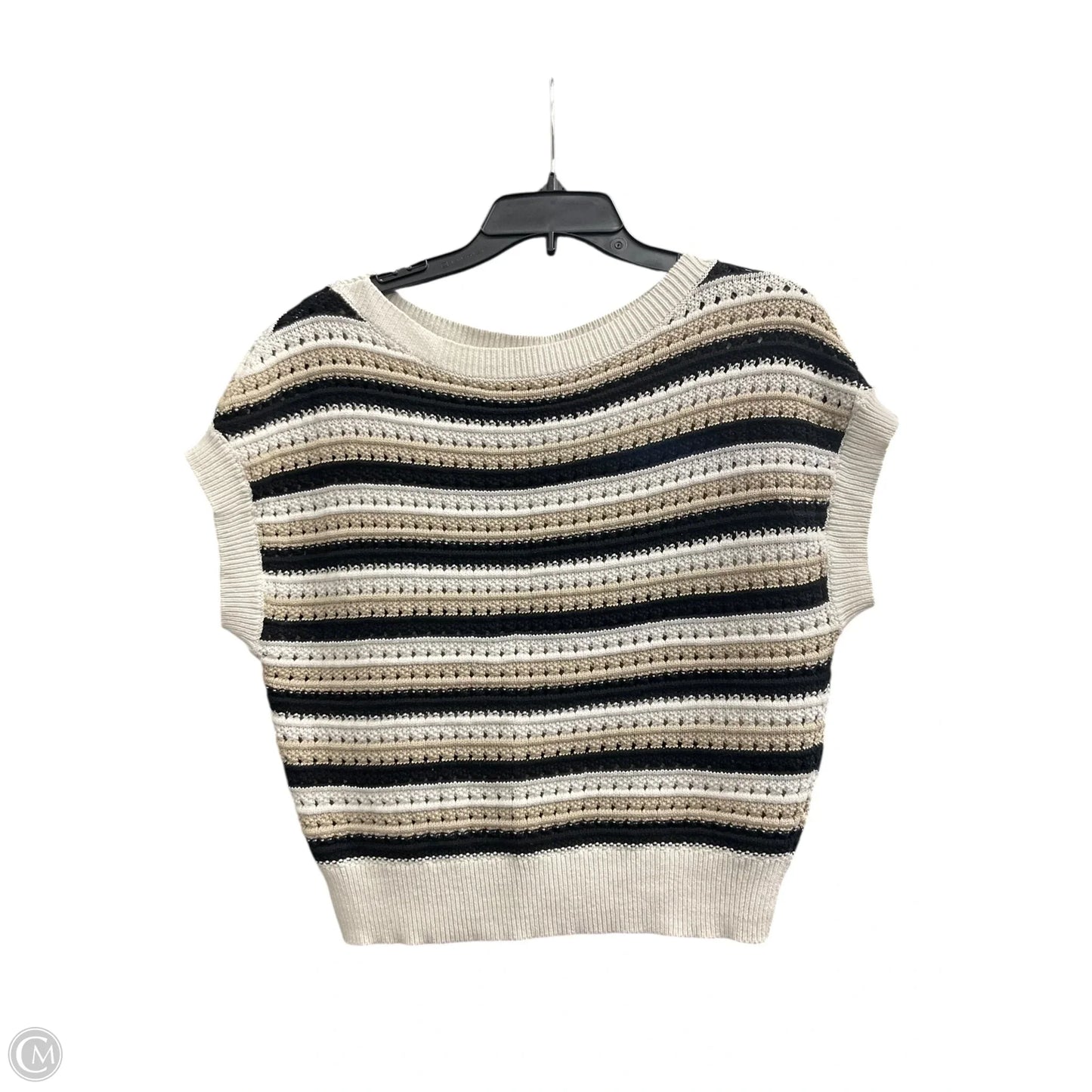 Vest Sweater By Ann Taylor In Black & White, Size: S