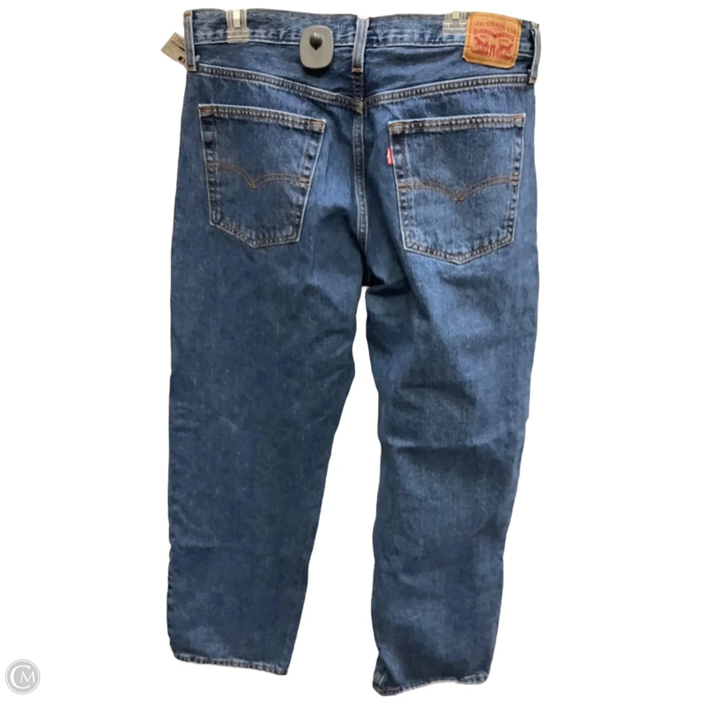 Jeans Straight By Levis In Blue Denim, Size: 14