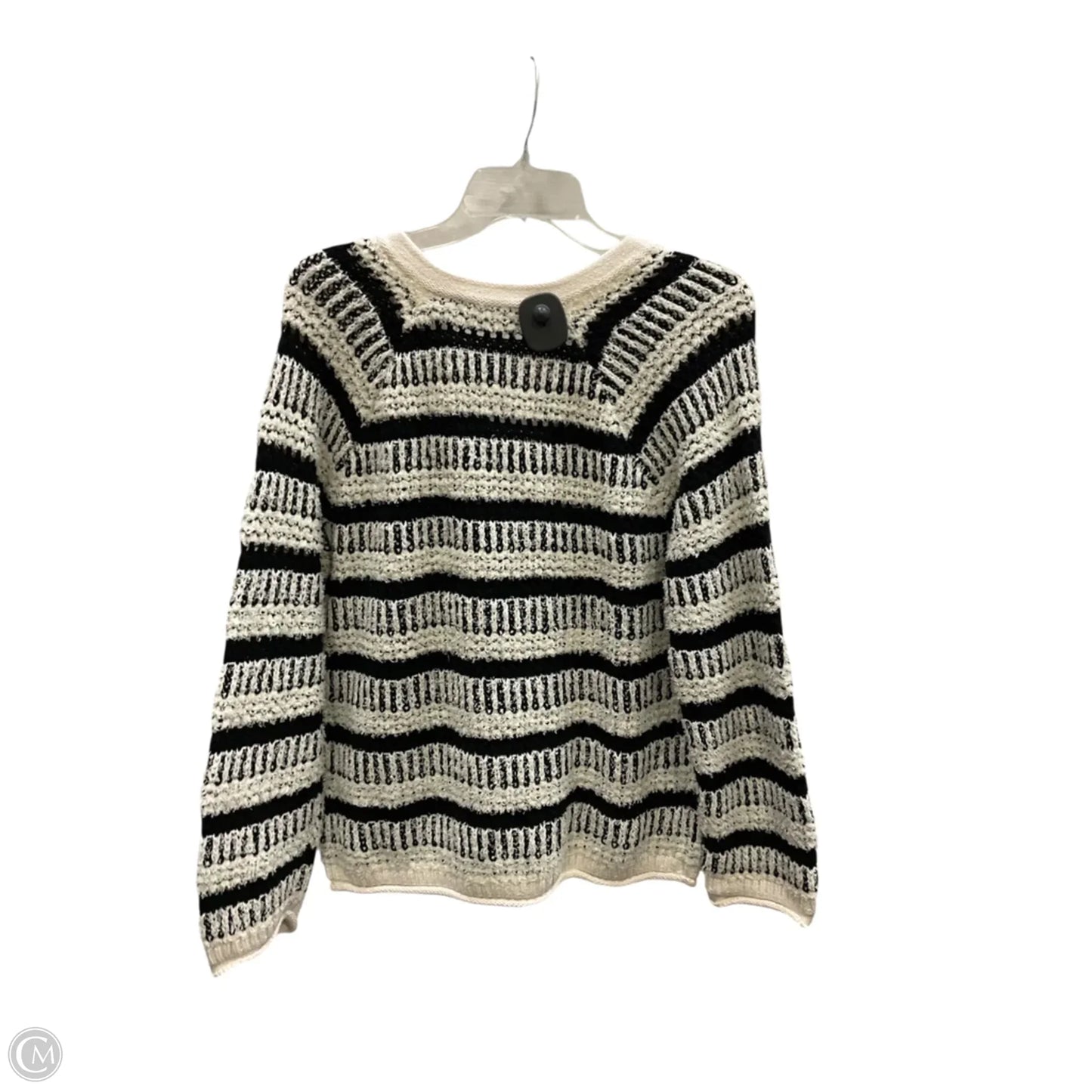Top Long Sleeve By Loft In Black & White, Size: L