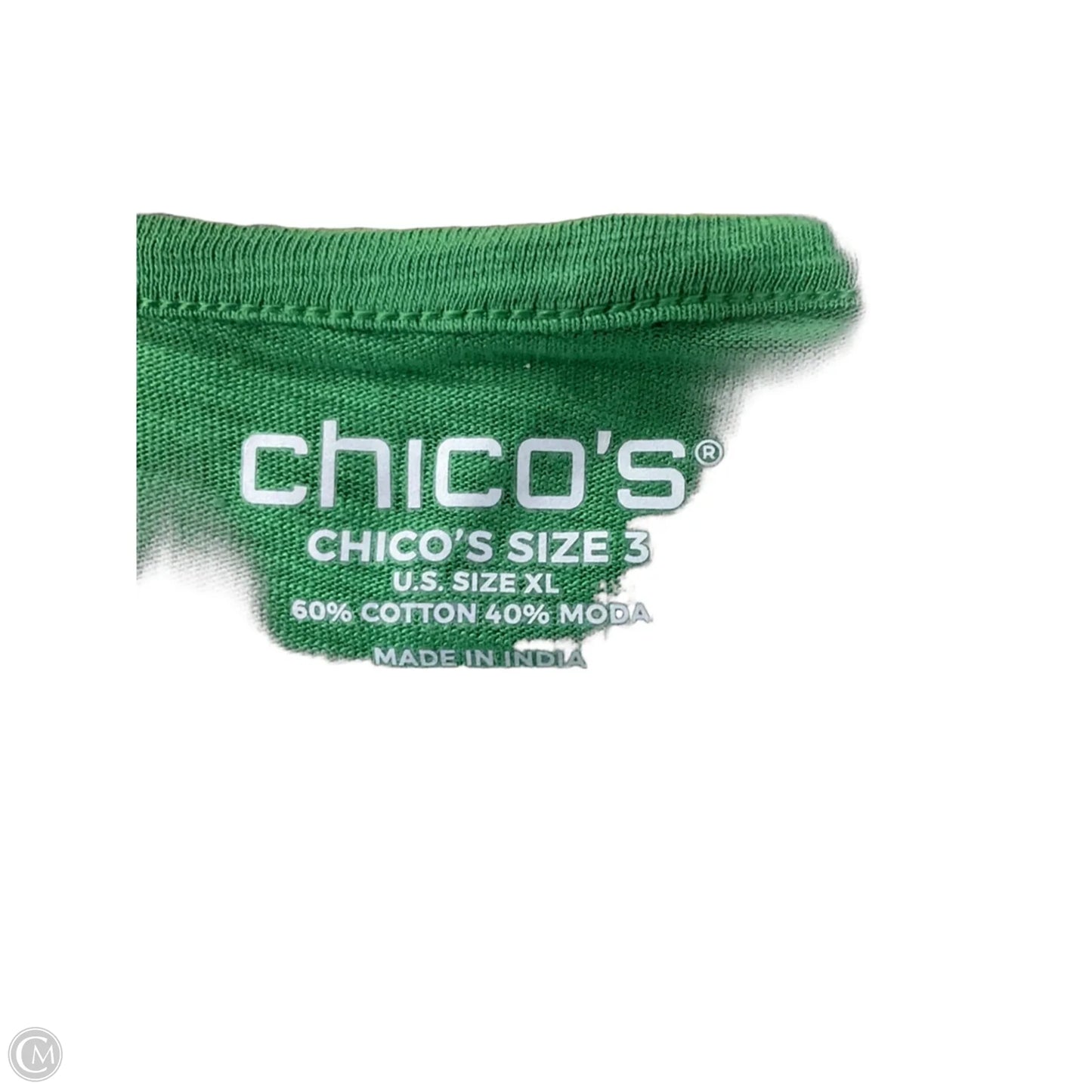 Top Short Sleeve Basic By Chicos In Green, Size: Xl