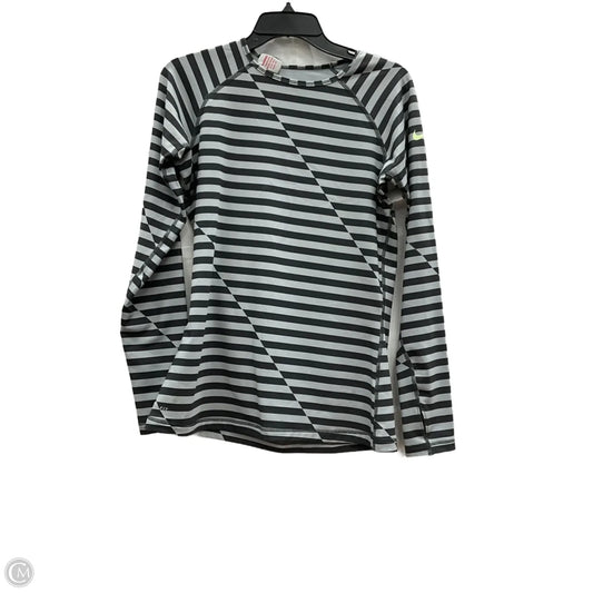 Athletic Top Long Sleeve Crewneck By Nike Apparel In Striped Pattern, Size: L