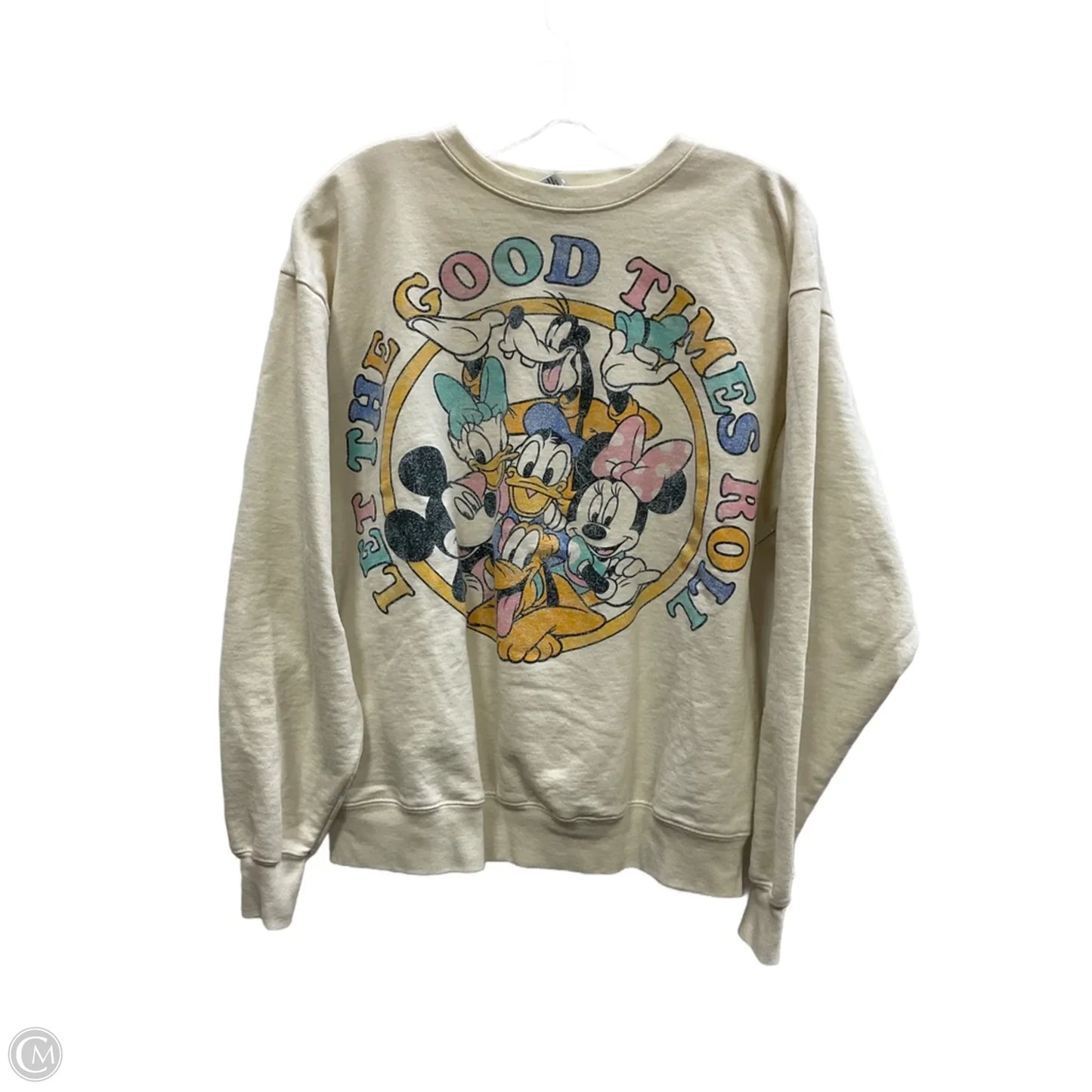 Top Long Sleeve By Disney In Cream, Size: M