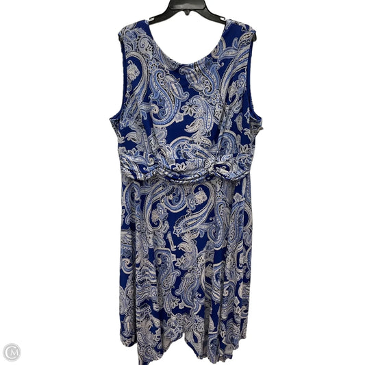 Dress Party Long By Jessica Howard In Blue & White, Size: 3x