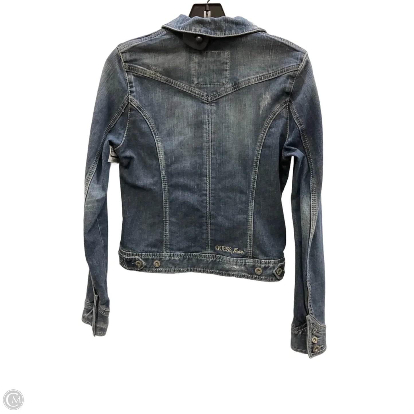 Jacket Denim By Guess In Blue Denim, Size: M