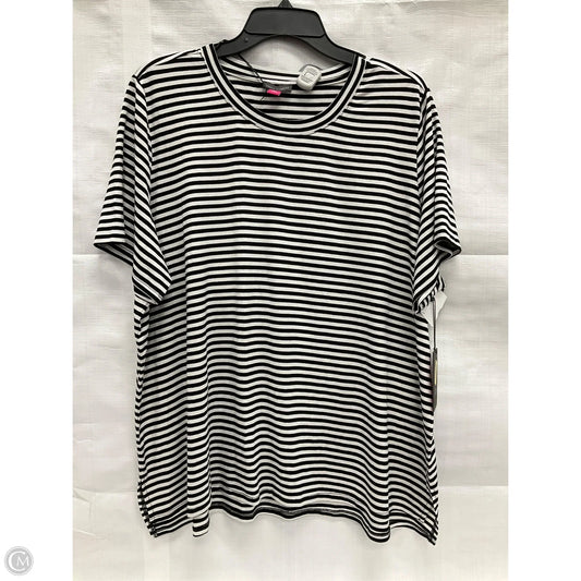 Top Short Sleeve By Vince Camuto In Black & White, Size: 2x