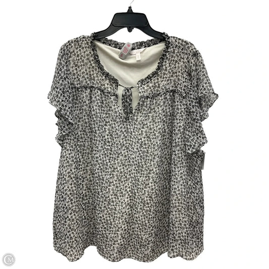 Top Sleeveless By Lc Lauren Conrad In Grey & White, Size: 3x