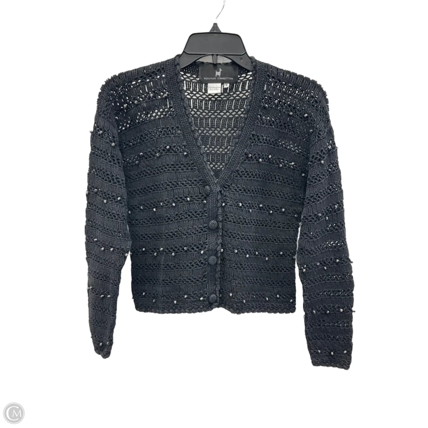 Cardigan By Peruvian Connection In Black, Size: M