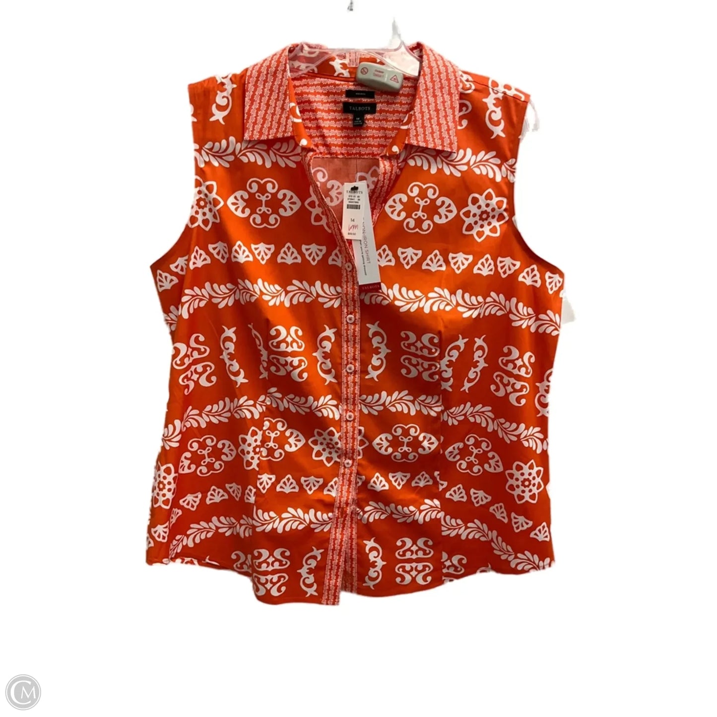Top Sleeveless By Talbots In Orange, Size: 14