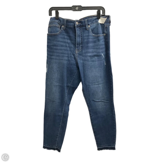 Jeans Straight By Lucky Brand In Blue Denim, Size: 14