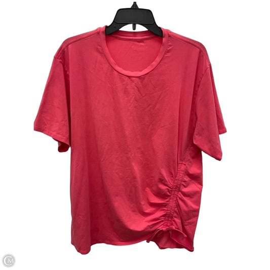 Athletic Top Short Sleeve By Lululemon In Plaid Pattern, Size: L