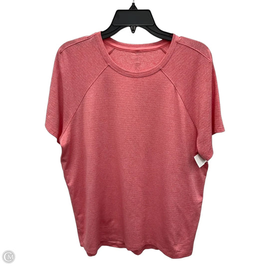 Athletic Top Short Sleeve By Lululemon In Pink, Size: L