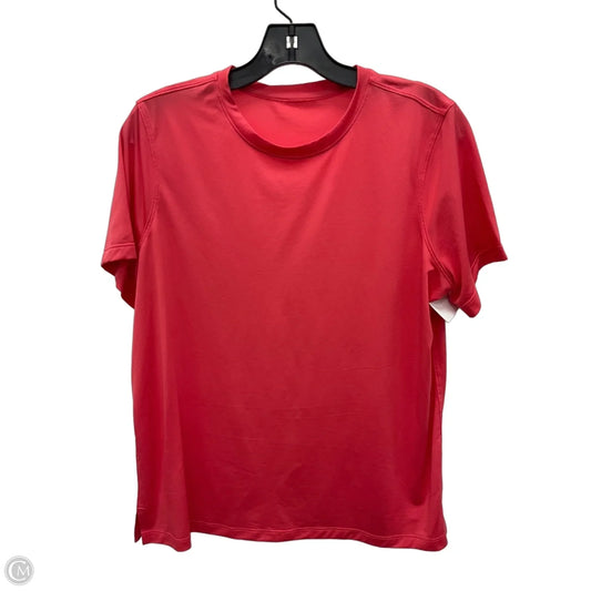 Athletic Top Short Sleeve By Lululemon In Pink, Size: L