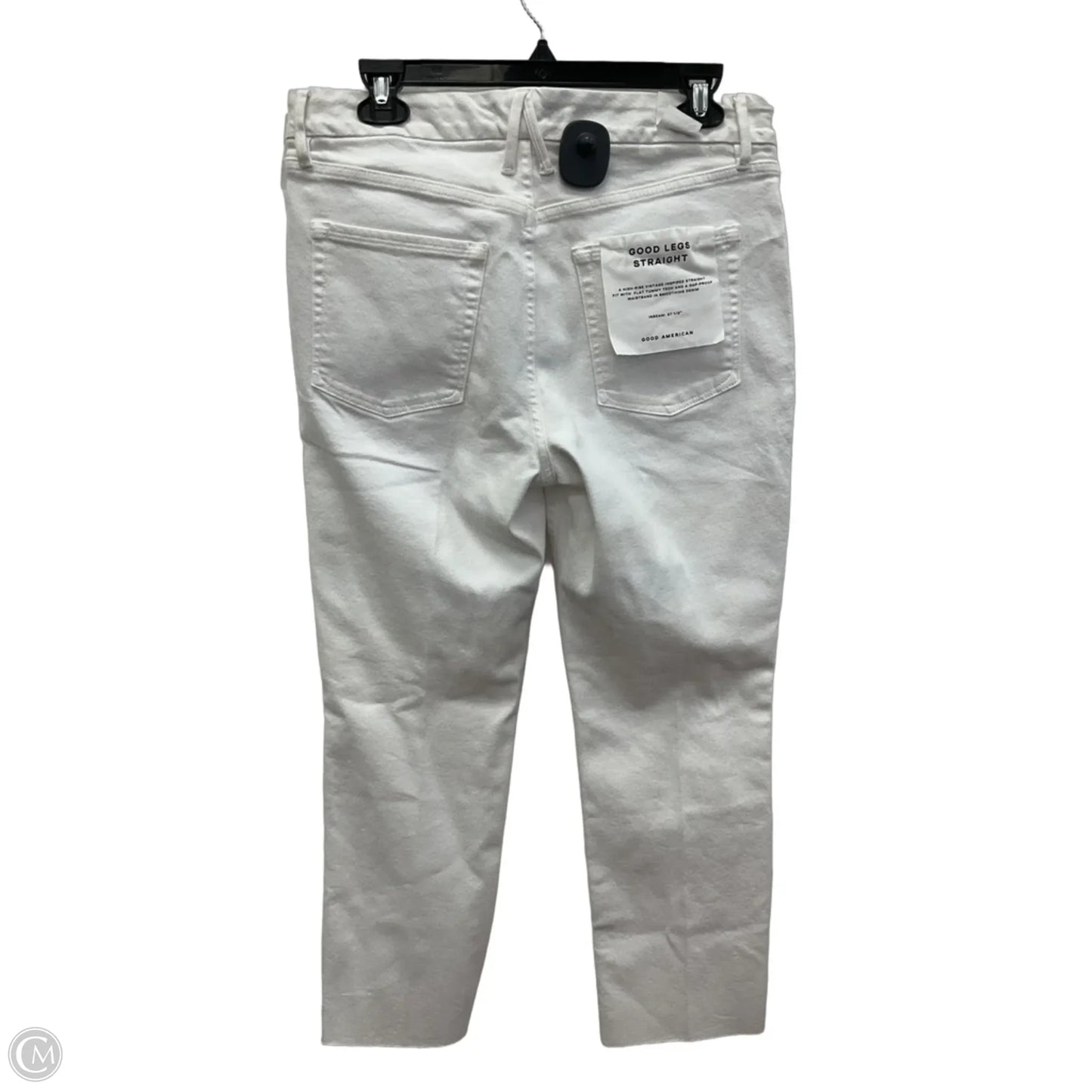 Jeans Straight By Good American In White Denim, Size: 12