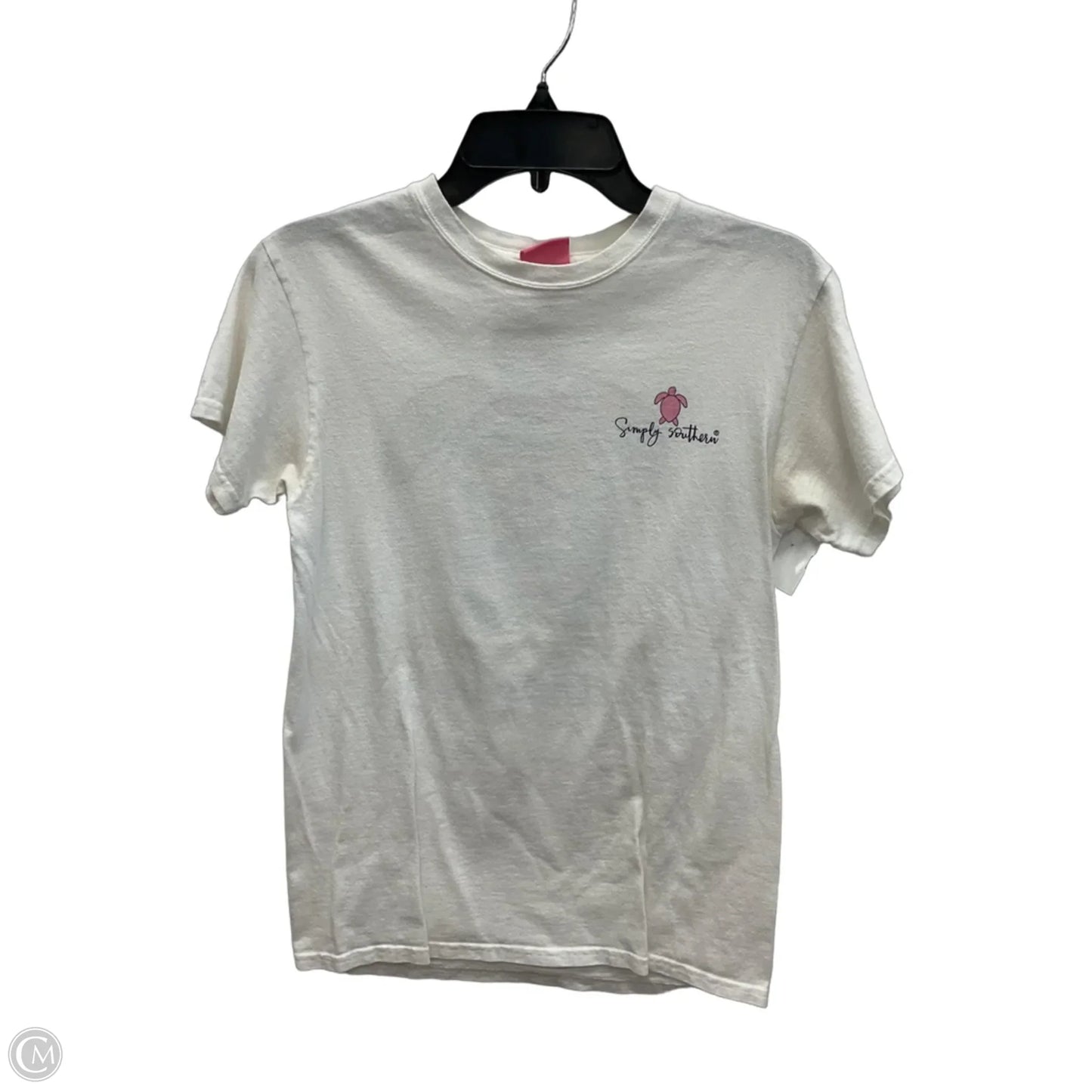 Top Short Sleeve By Simply Southern In White, Size: S