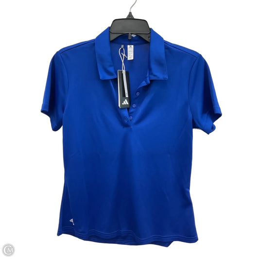 Athletic Top Short Sleeve By Adidas In Blue, Size: M