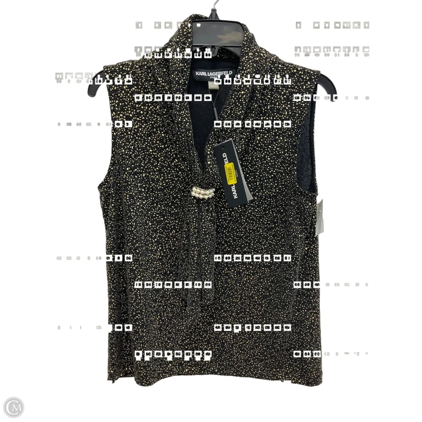 Top Sleeveless Designer By Karl Lagerfeld In Black, Size: S
