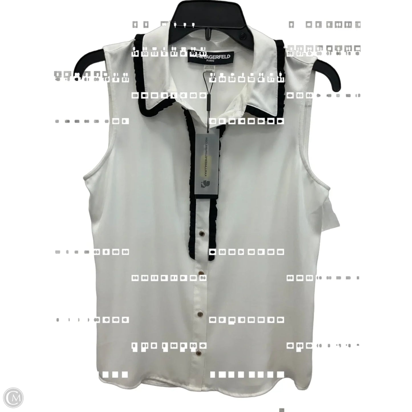 Top Sleeveless Designer By Karl Lagerfeld In White, Size: S