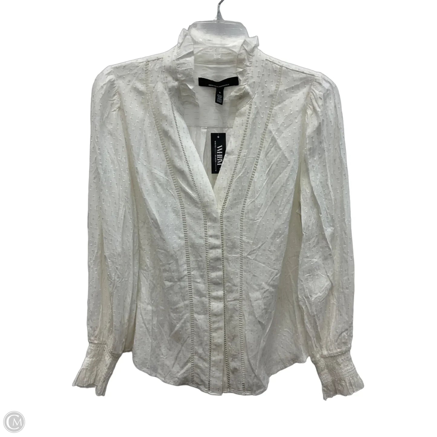 Top Long Sleeve By White House Black Market In White, Size: S