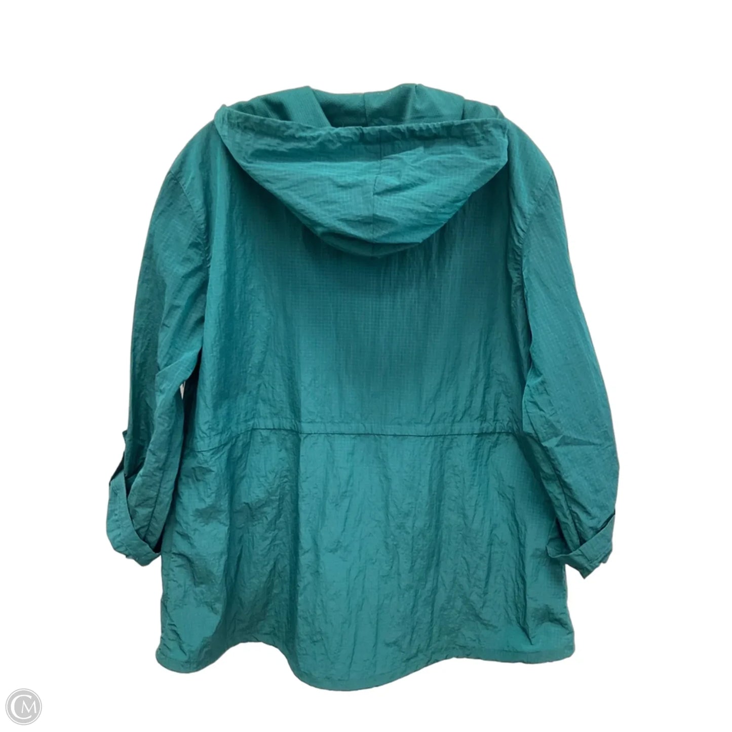 Jacket Windbreaker By Chicos In Green, Size: M
