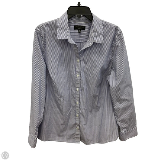 Blouse Long Sleeve By Banana Republic In Striped Pattern, Size: 18