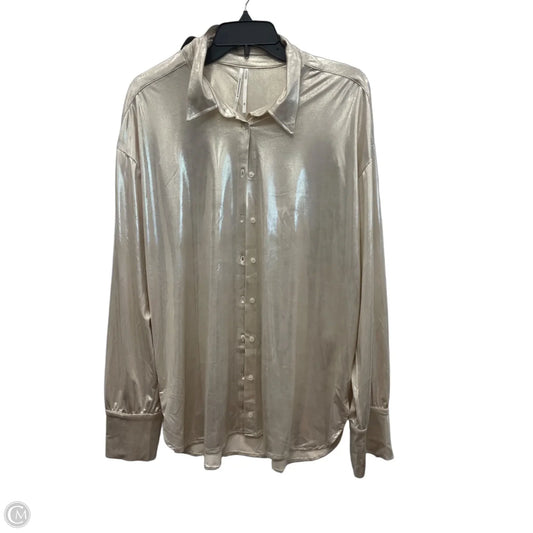 Blouse Long Sleeve By Anthropologie In Gold, Size: Xl