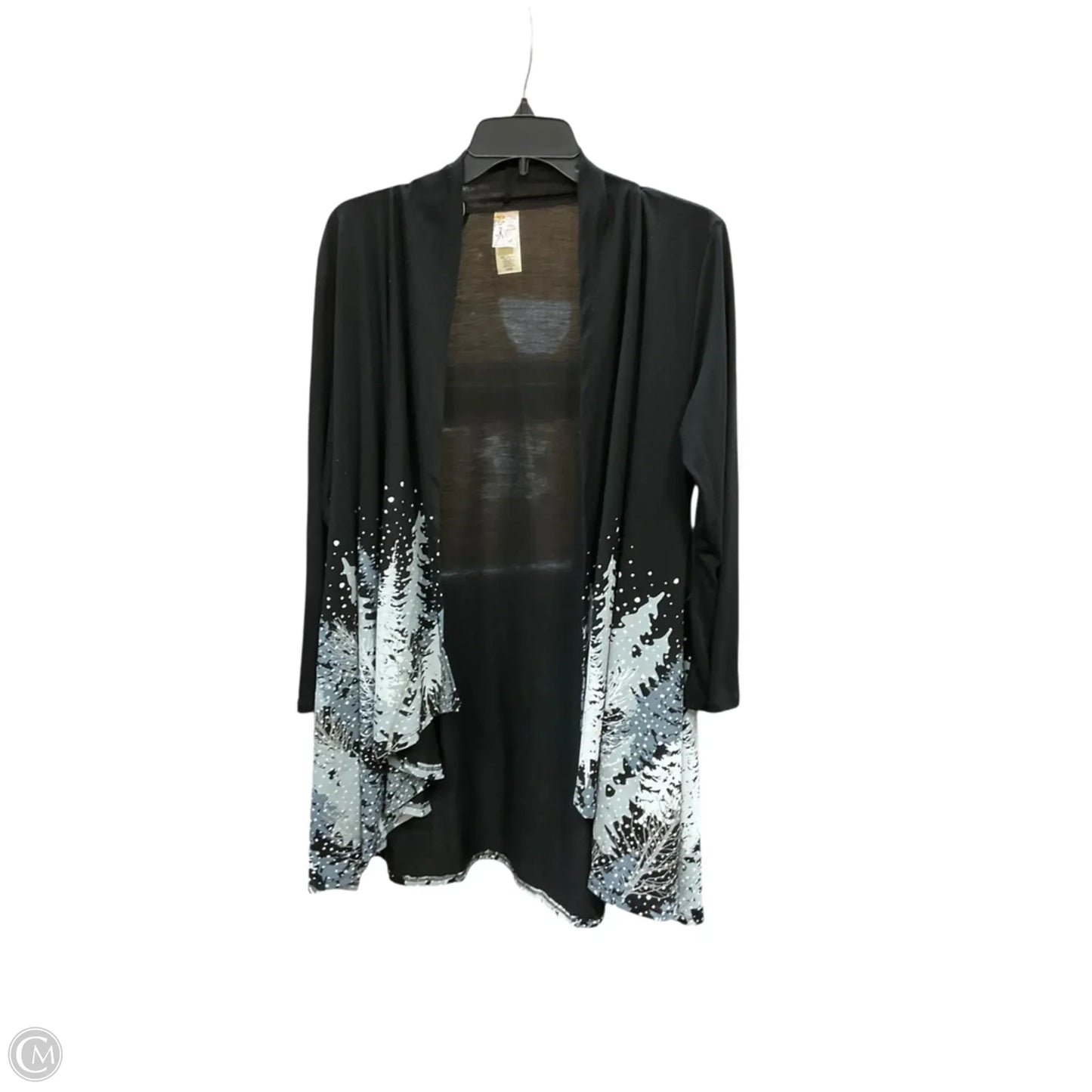 Cardigan By Clothes Mentor In Black & White, Size: L
