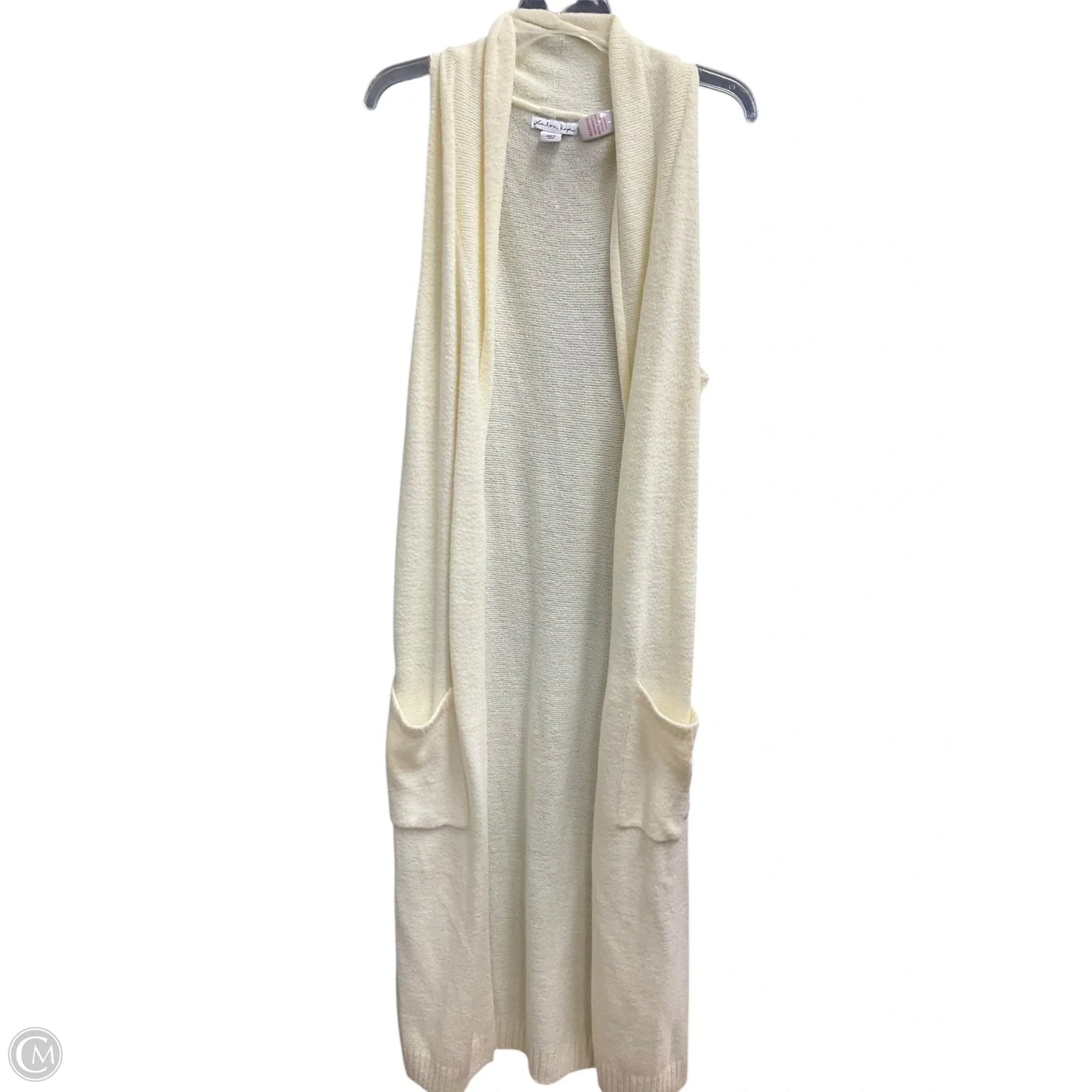 Vest Sweater By Clothes Mentor In Cream, Size: S